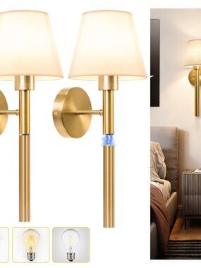 Battery Operated Wall Sconce Set of Two, 5200mAh Magnetic-Handle Rechargeable Sc